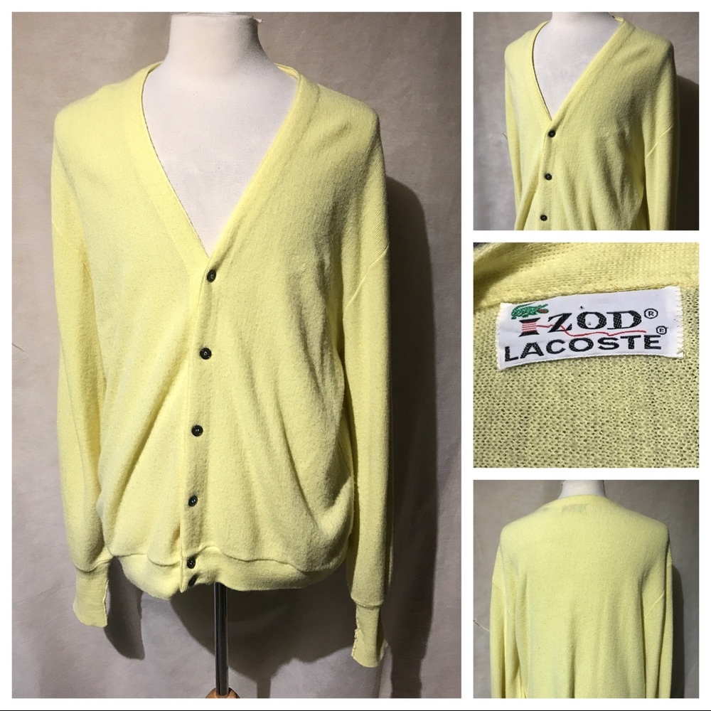 VTG Izod Lacoste Grandpa Cardigan Cobain XXL A3281